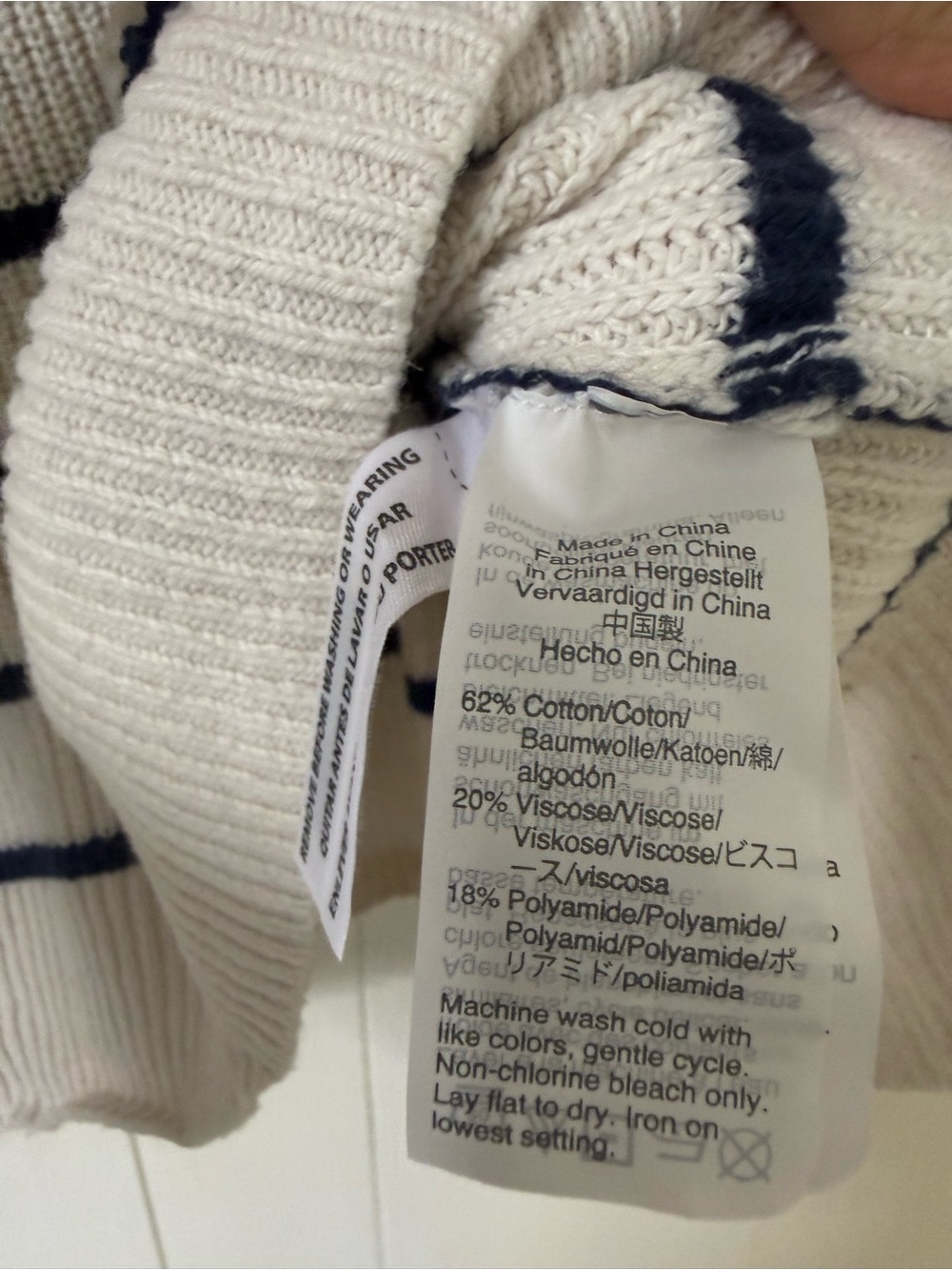 Madewell Cream Sweater with Navy Stripes - Picture 4 of 4